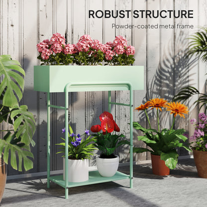 2 Tier Plant Stand, Metal Plant Rack Shelf with Drain Holes