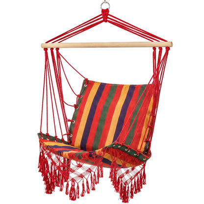 Hammock Chair Swing Colourful Striped Tree Hanging Seat Porch Indoor Outdoor Fabric Garden Furniture