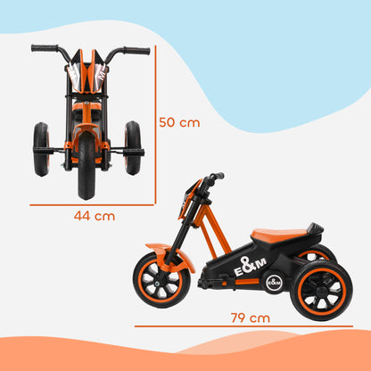 Kids Tricycle Baby Trike, Kids Trike with Pedal, 3 Wheel Toddler Balance Bike for Indoor Outdoor Use, Orange
