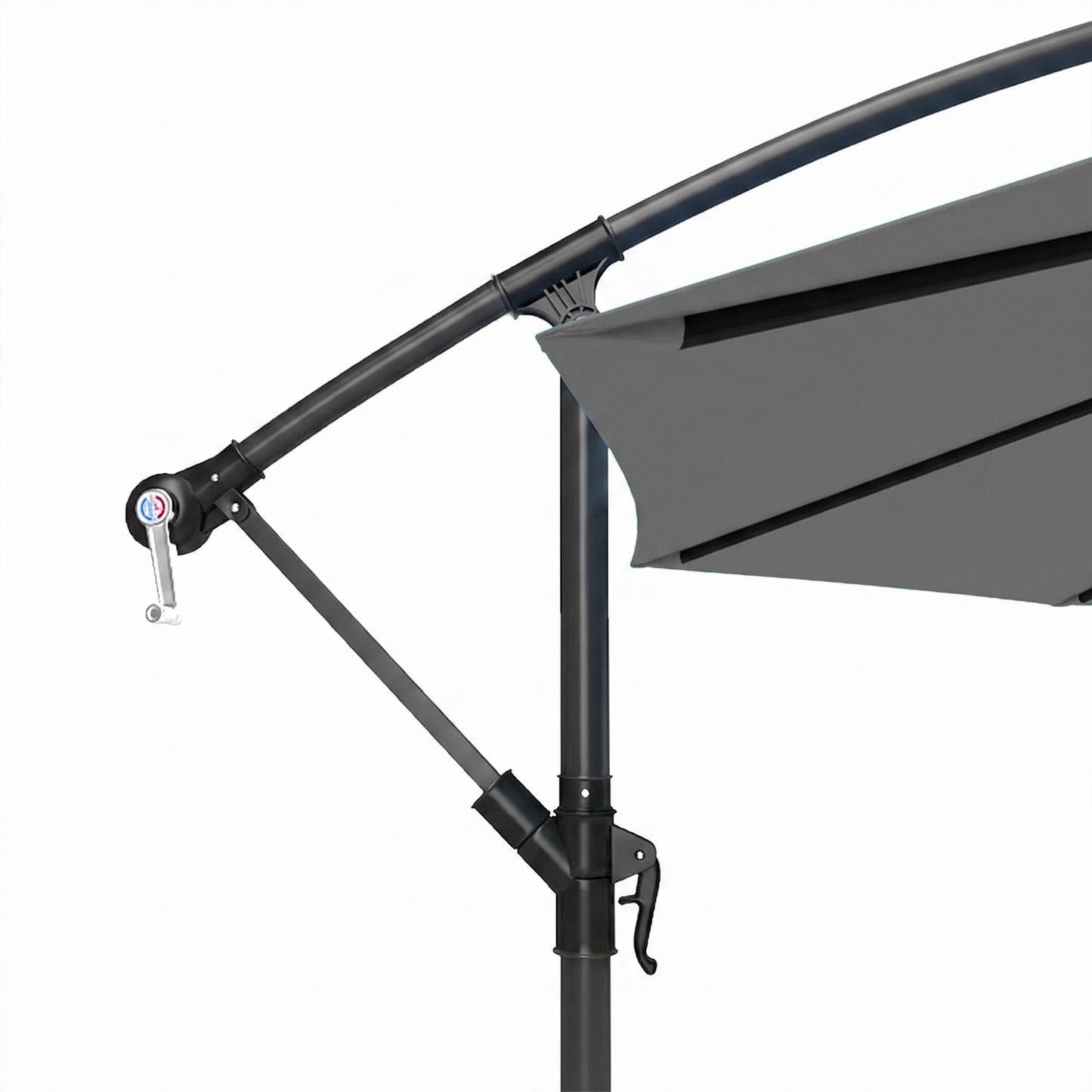 3m Overhanging Cantilever Parasol, with Cross Base - Grey