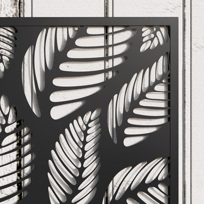 Outdoor Metal Planter, with Back Trellis - Black