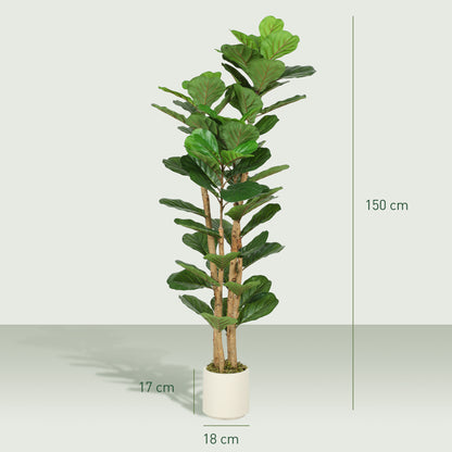 150cm Artificial Fiddle Leaf Fig Tree - Green