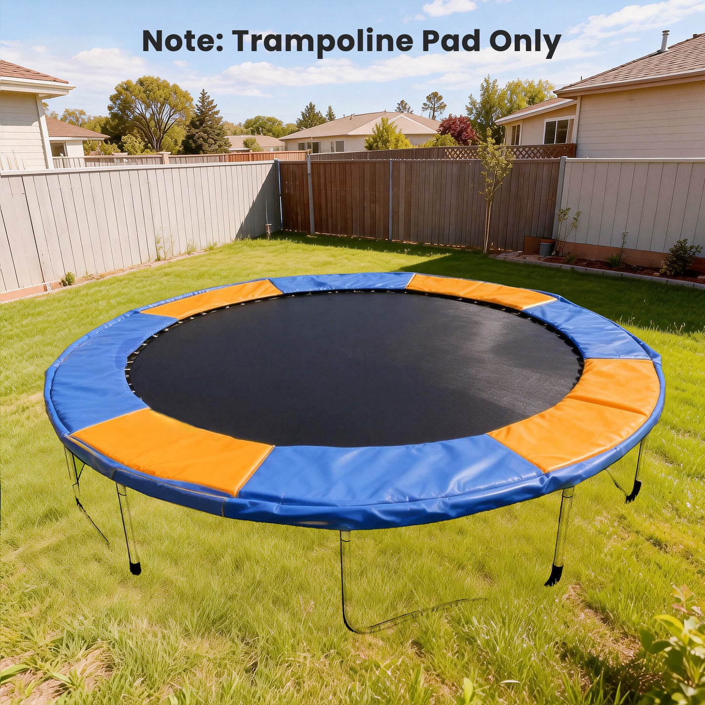 8FT Trampoline Spring Cover, Plastic Trampoline Pad Replacement Safety Guard, Yellow and Blue