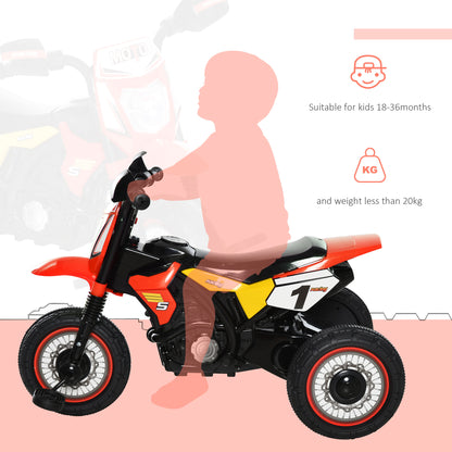 Trike for Kids, Toddler Pedal Motorcycle, Kids Ride On Tricycle Early Learning w/ Music Lights Handlebar Stickers Exercise Bo