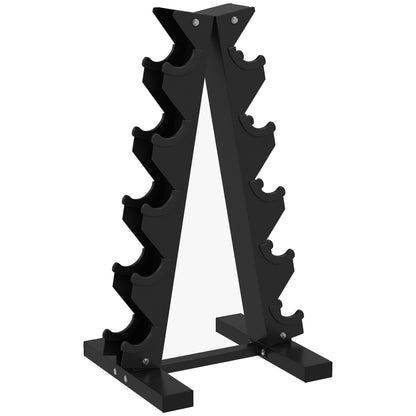 Five-Tier Dumbbell Storage Rack, for Home Gym Exercise - Black