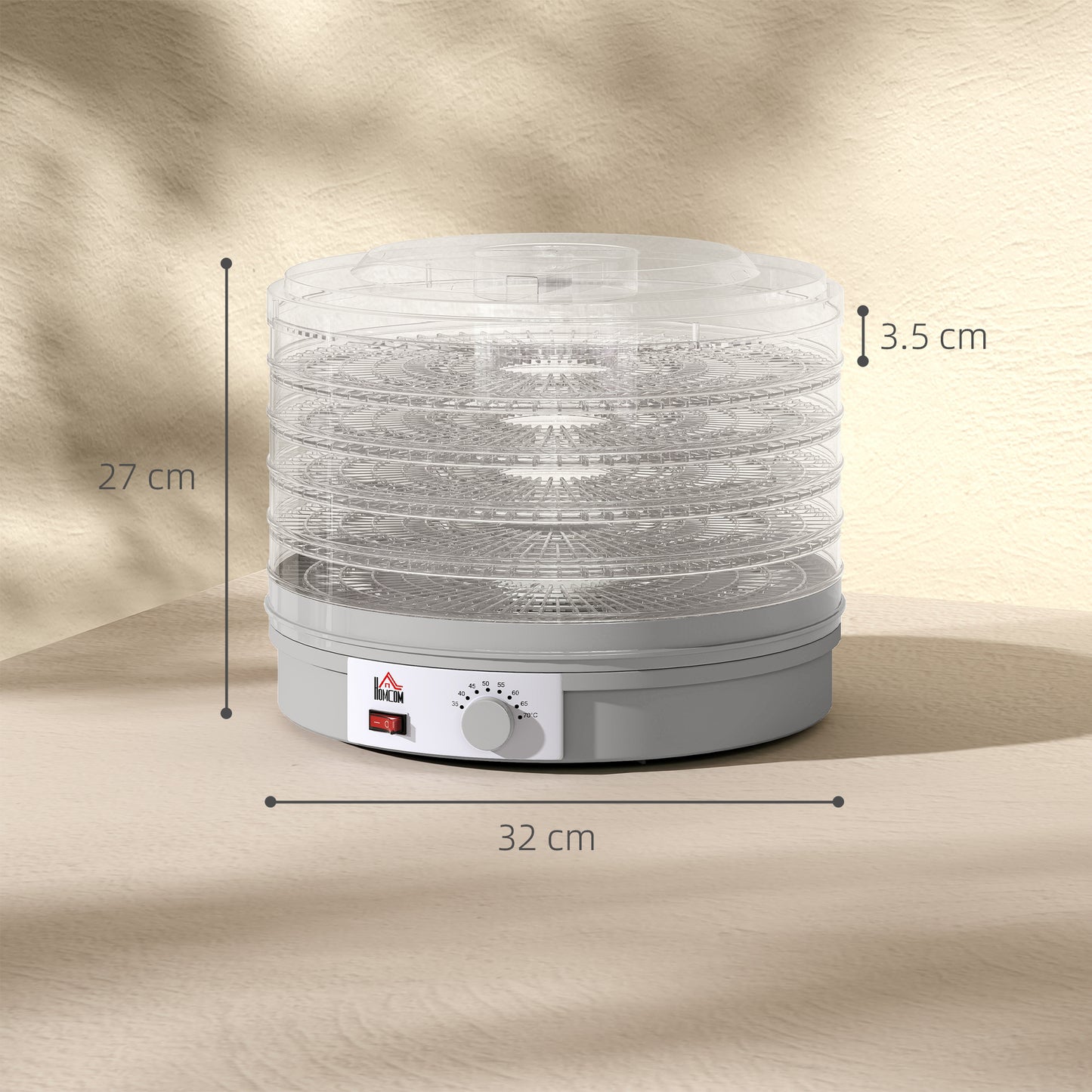5 Tier Food Dehydrator, 245W Food Dryer Machine with Adjustable Temperature Control for Drying Fruit, Meat, Vegetable