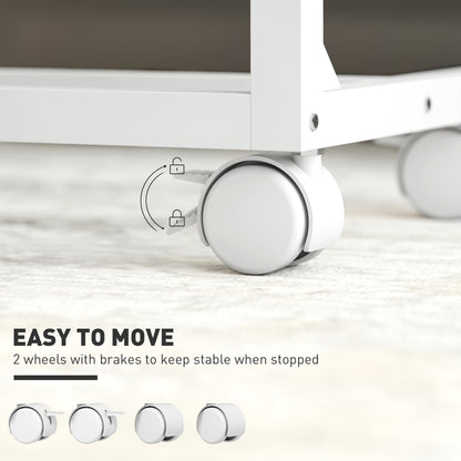 C-Shaped Sofa Side Table, Height Adjustable Overbed Table with Tilting Desktop, Mobile Laptop Desk for Living Room Bedroom
