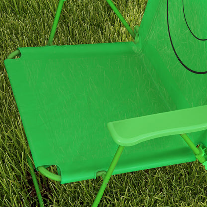 Kids Folding Picnic Table Chair Set w/ Parasol, Green
