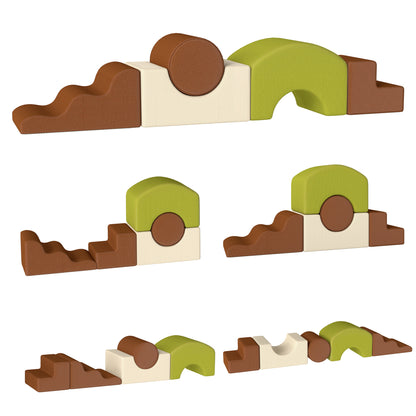 Toddlers Climbing Toys, 5-Piece Foam Climbing Blocks with Non-Slip Bottom, Washable Cover for Crawling or Building
