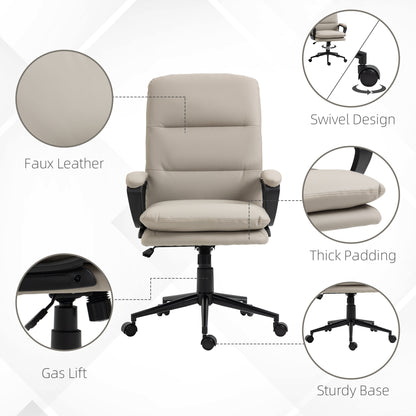 Office Chair, PU Leather Computer Desk Chair Office Chair with Adjustable Height and Swivel Rolling Wheels for Work Study