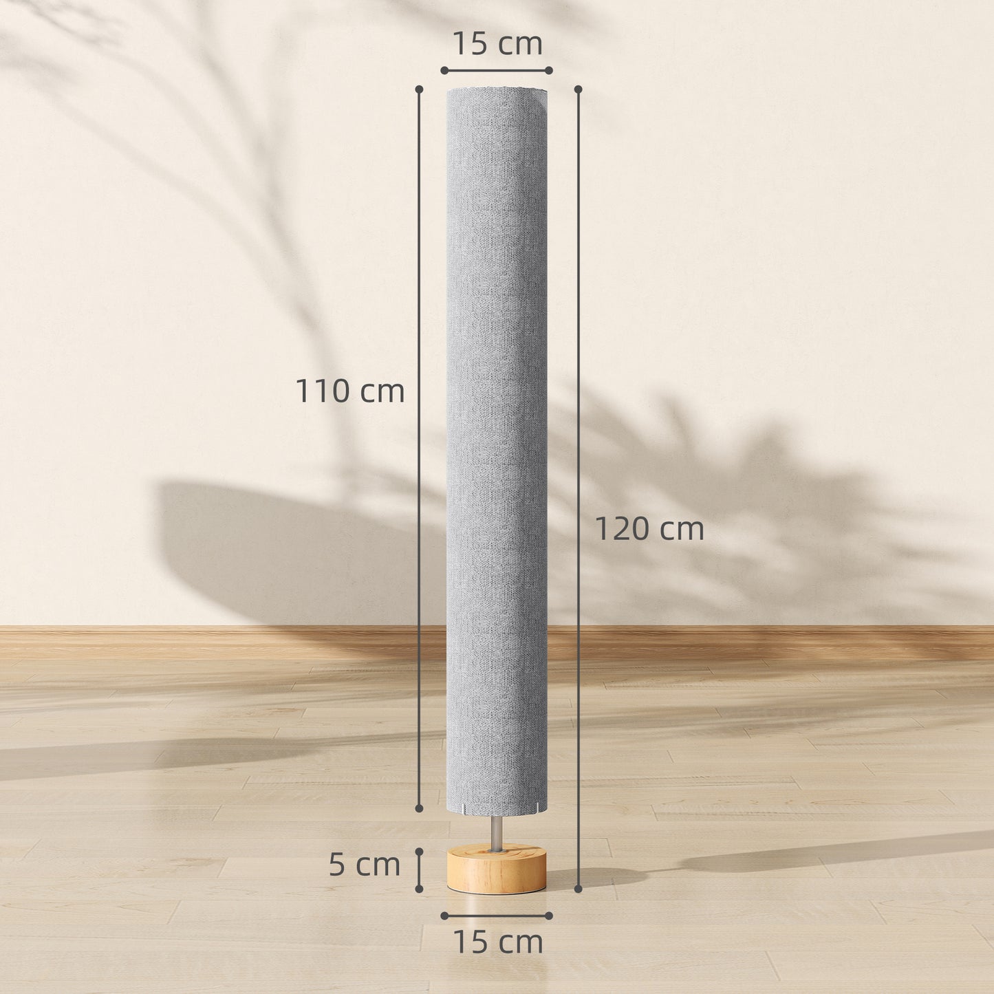 LED Floor Lamp for Living Room, 120cm Modern Standing Lamp with 3000K/4500K/6500K Colour Temperatures