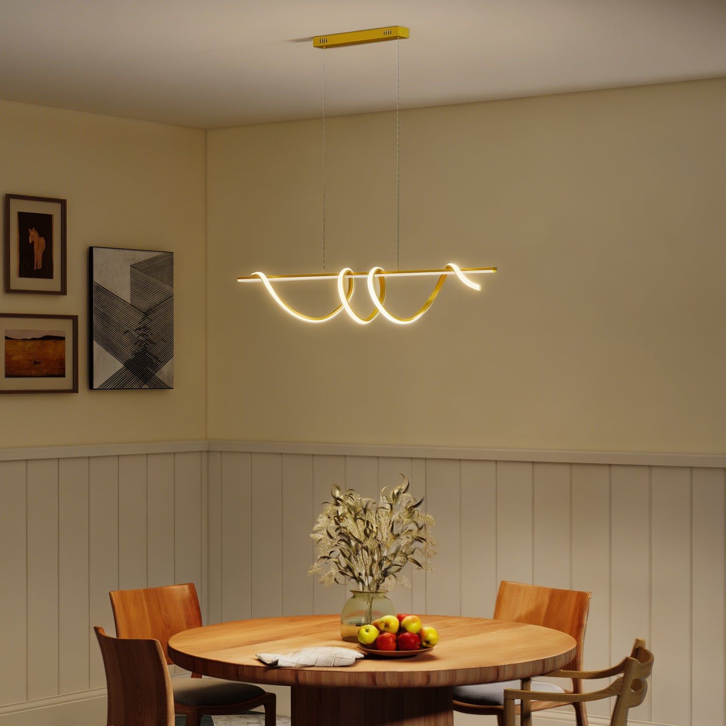 Pendant Light with 3 Colour Temperatures - Gold Tone