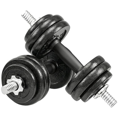 2-in-1 Adjustable Dumbbells Set, 30kg Cast Iron Weights Dumbbells Set with Non-Slip Grip for Strength Training