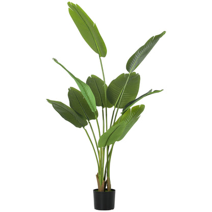 160cm Tall Artificial Bird of Paradise Plant, Faux Banana Leaf Tree with PEVA Leaves and Flocking