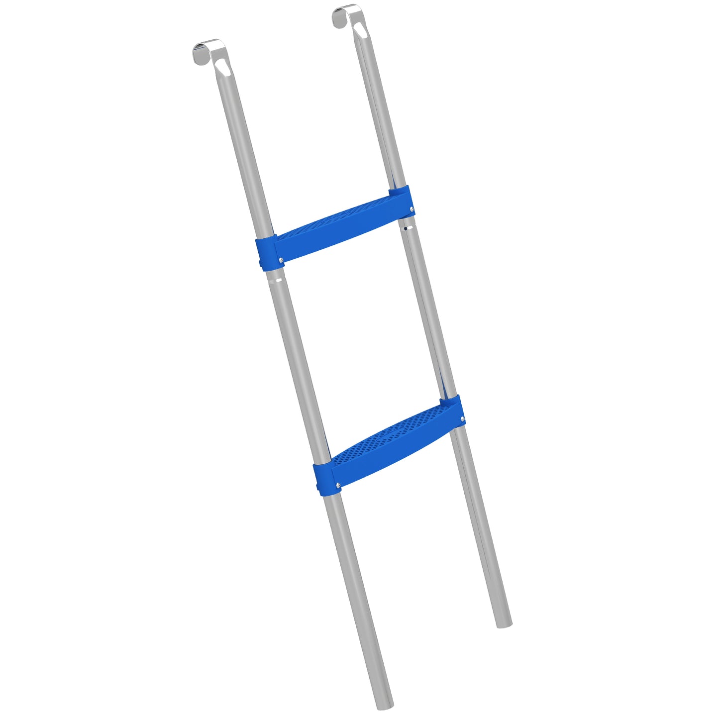 Trampoline Ladder, 2-Steps with Horizontal Wide Steps, Universal Hook, Galvanised Steel Frame, 150kg Load Capacity