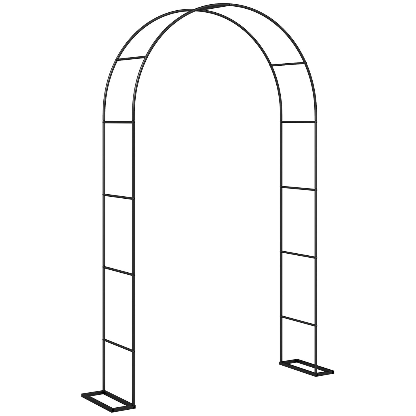 Garden Arch, 2.4 m High x 1.5 m Wide Metal Garden Trellis for Climbing Plants, Outdoor Wedding Arch for Bridal, Black