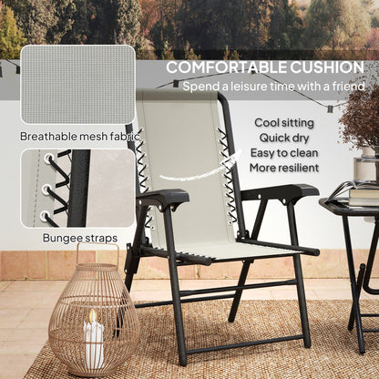 Three-Piece Garden Table and Chair Set - Cream White