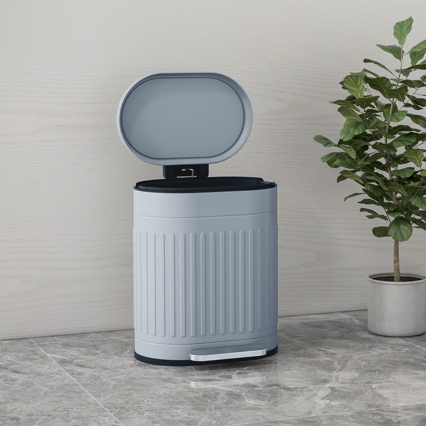 20L Metal Kitchen Bin, with Soft-Close Lid - Grey