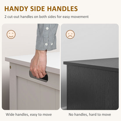 Storage Chest, Modern Storage Trunk with 2 Safety Hinges and Cut-out Handles, Wooden Toy Box for Living Room, Entryway