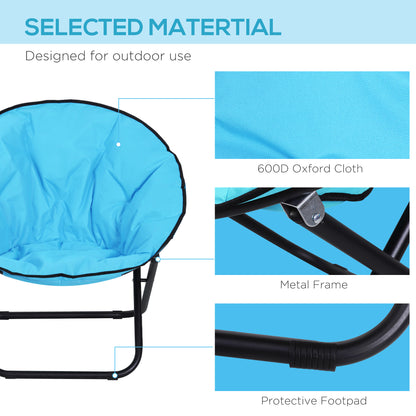 Camping Moon Chair, Portable Folding Camping Chair for Adults with Wide Padded Oxford Seat for Outdoor Camp, Travel, Fishing