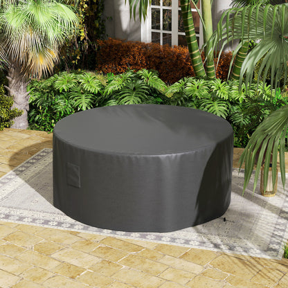 Garden Patio Large Furniture Set Round Cover 600D Oxford Waterproof, Ф193 x 80H cm, Black