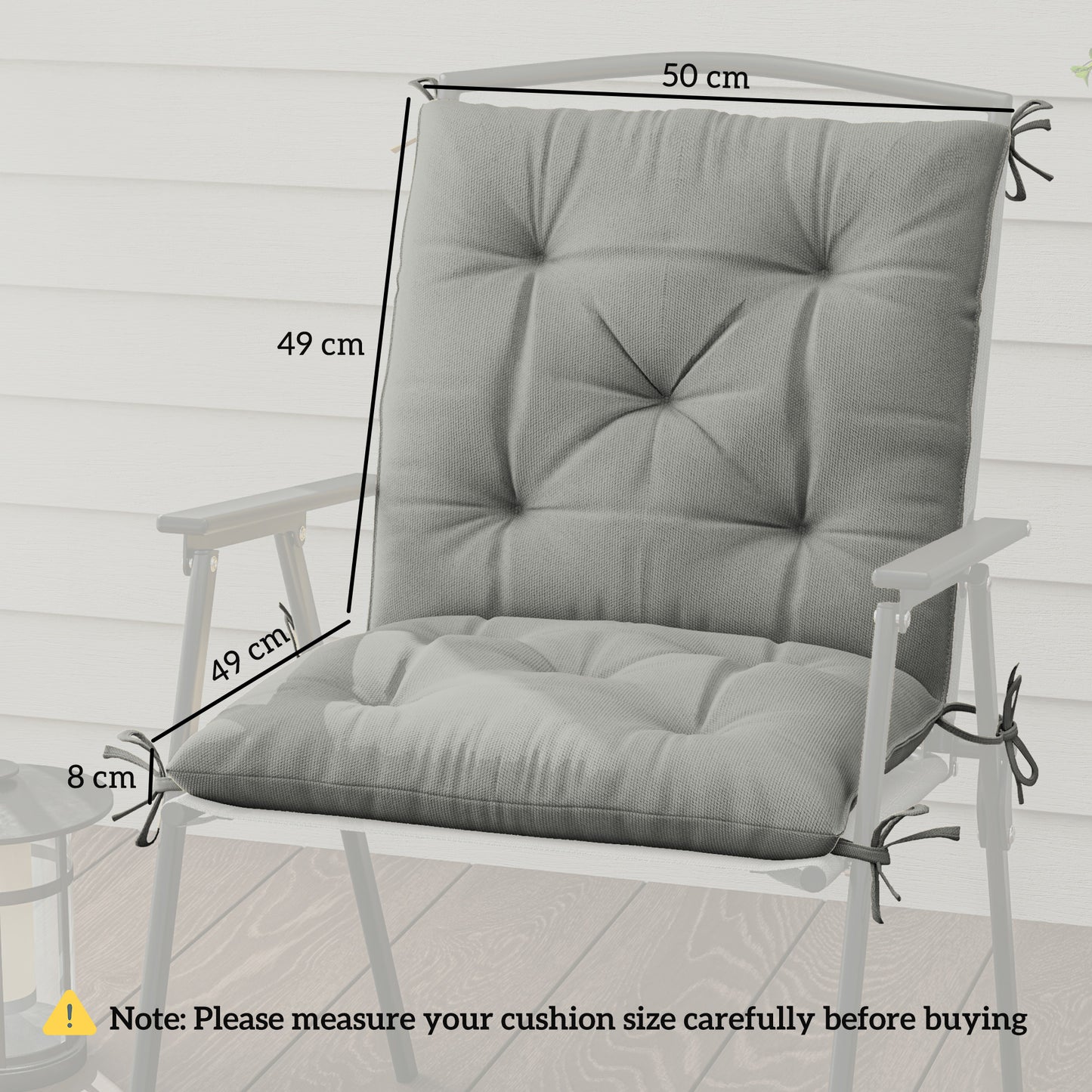 Set of Two Outdoor Seat Cushions - Light Grey