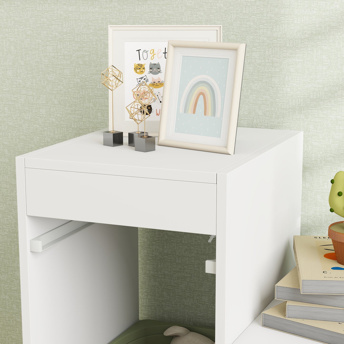 Toy Storage Organiser, Three-Layer Kids Toy Storage Units, with Removable Bins, for Ages 3-8 Years, Green