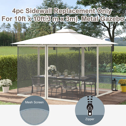 302 x 207cm Universal Replacement Mesh Sidewall Netting for Gazebos and Canopy Tents, (Sidewall Only) White