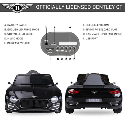 Bentley GT Licensed 12V Electric Car for Kids, Kid's Electric Ride on with Remote Control, Ride on Car with LED Lights