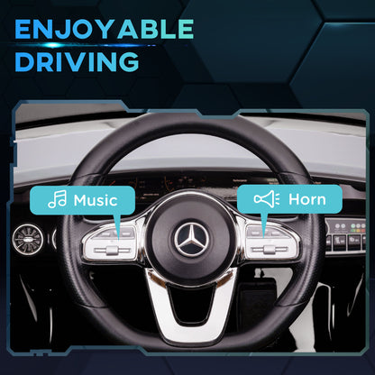 Mercedes-Benz AMG CLA 45 Licensed 12V Kids Electric Car Ride on Car w/ Remote, Suspension Lights Music Horn - Black