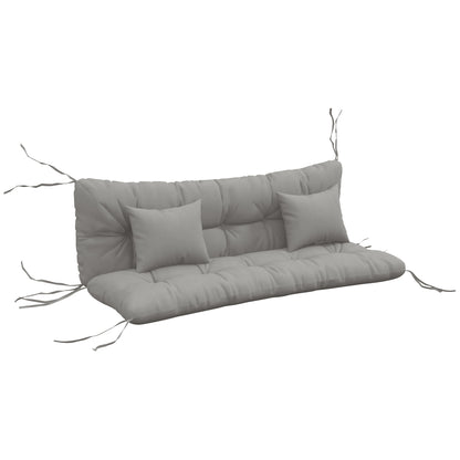 Back and Seat Cushion Replacement with 2 Pillows, Patio Chair Cushions Set with Ties, Light Grey