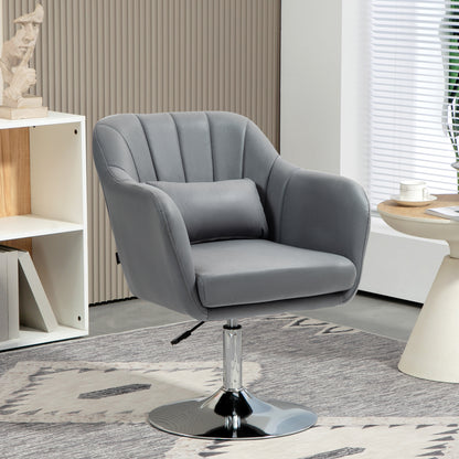 Swivel Accent Chair, Microfiber Cloth Tub Vanity Chair, Modern Armchair with Adjustable Height and Lumbar Support for Living