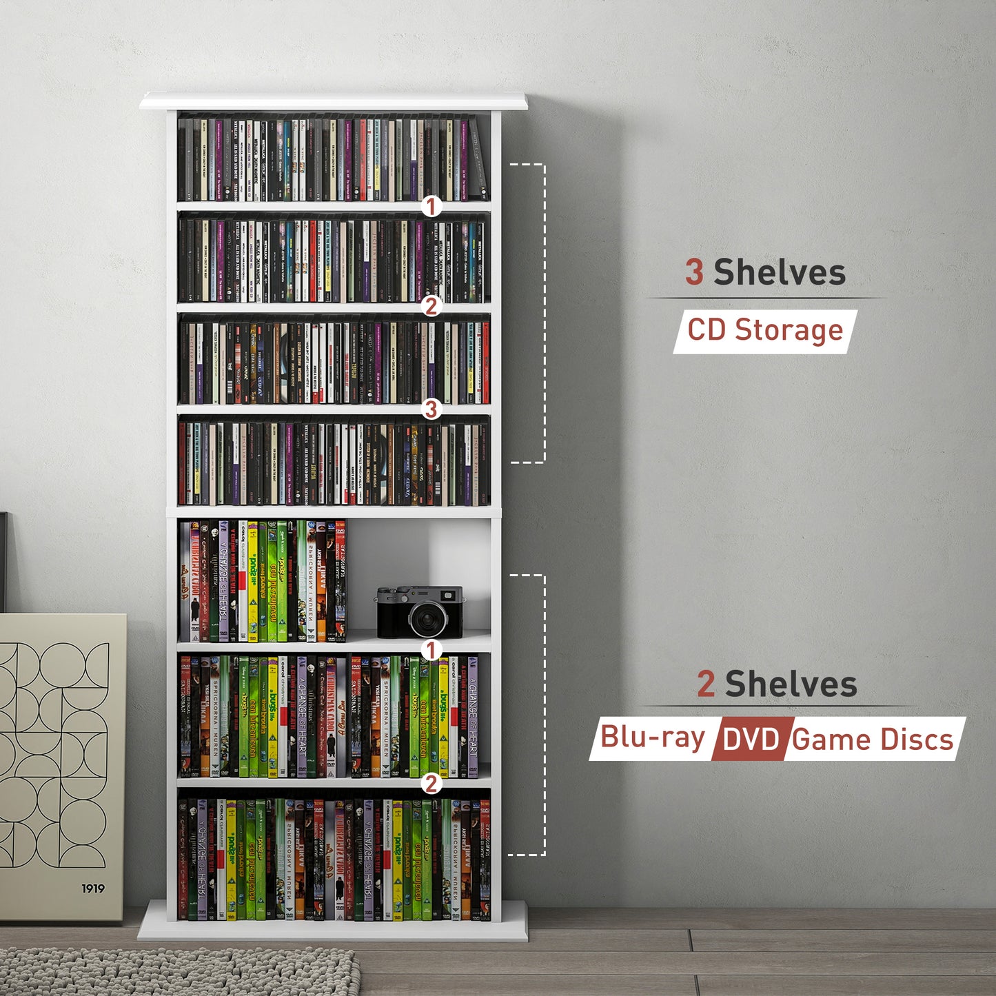 360 CD Storage Unit - White