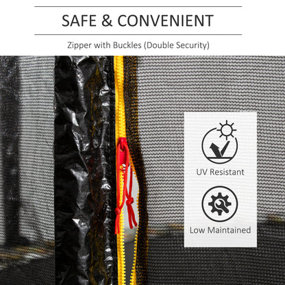 13ft Trampoline Net Replacement Safety Net Enclosure Net Spare w/ 8 Poles