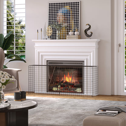 Extendable Fire Guard Screen, Freestanding Fire Screen Spark Guard, Folding Fireplace Cover, Wire Mesh