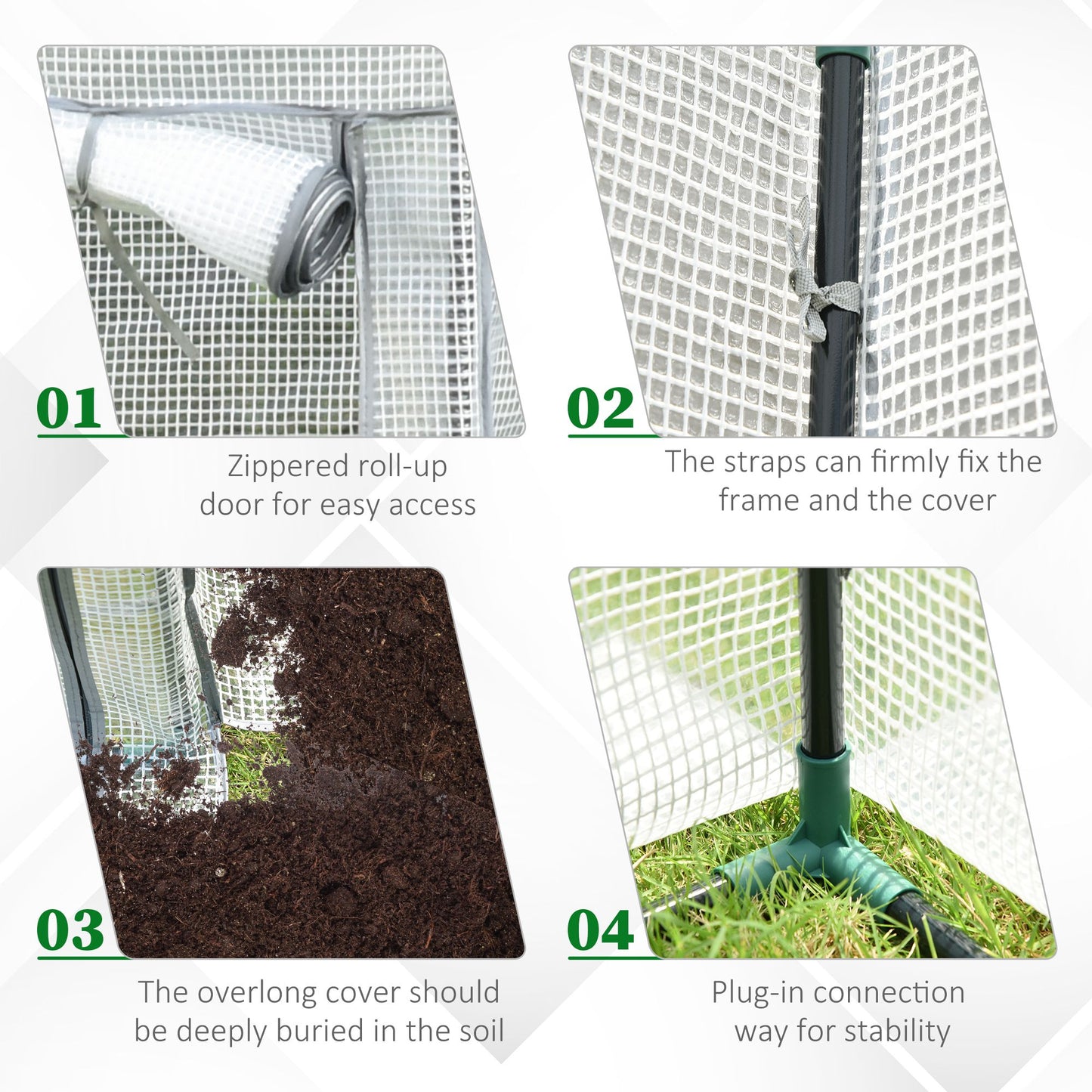 100 x 50 x 150cm Tomato Greenhouse with Roll-up Door, Mini Greenhouse with PE Cover