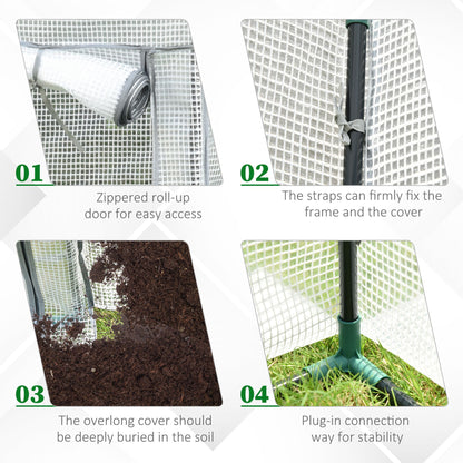100 x 50 x 150cm Tomato Greenhouse with Roll-up Door, Mini Greenhouse with PE Cover