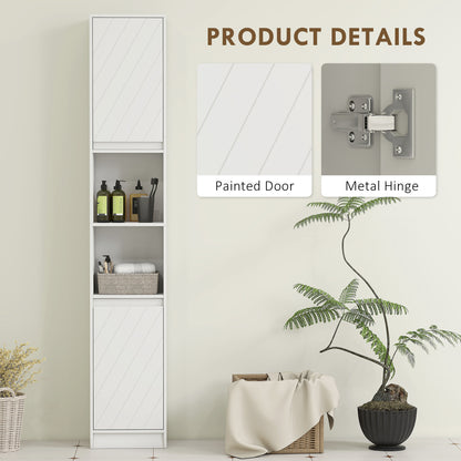 Narrow Bathroom Cabinet, Slim Bathroom Storage Unit with Open Compartment
