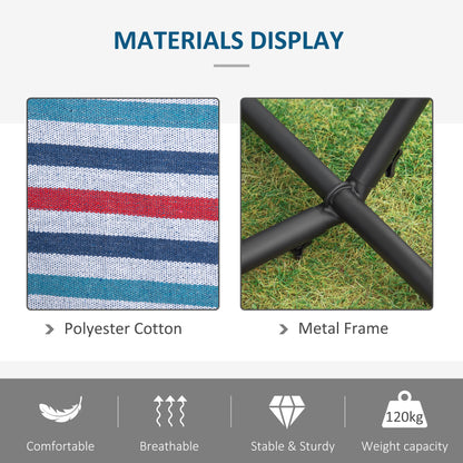 298 x 117cm Hammock with Stand Camping Hammock with Portable Carrying Bag, Adjustable Height, 120kg Load Capacity