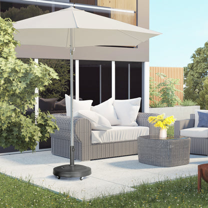 25kg Resin Garden Parasol Base with Wheels and Retractable Handles