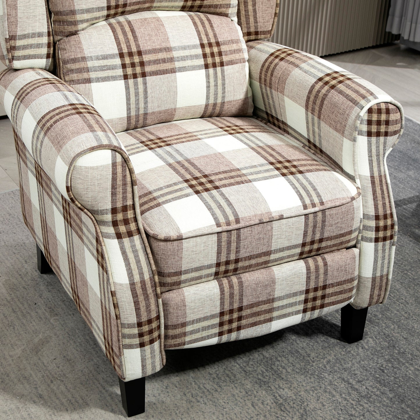 160° Reclining Armchair, with Footrest - Brown