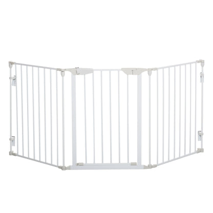 Pet Safety Gate, 3 Panels Playpen Fireplace, Foldable Metal Fence, Stair Barrier, Room Divider