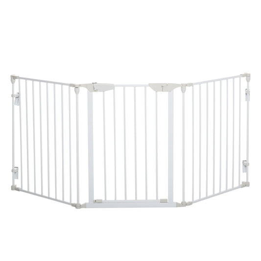 Pet Safety Gate, 3 Panels Playpen Fireplace, Foldable Metal Fence, Stair Barrier, Room Divider