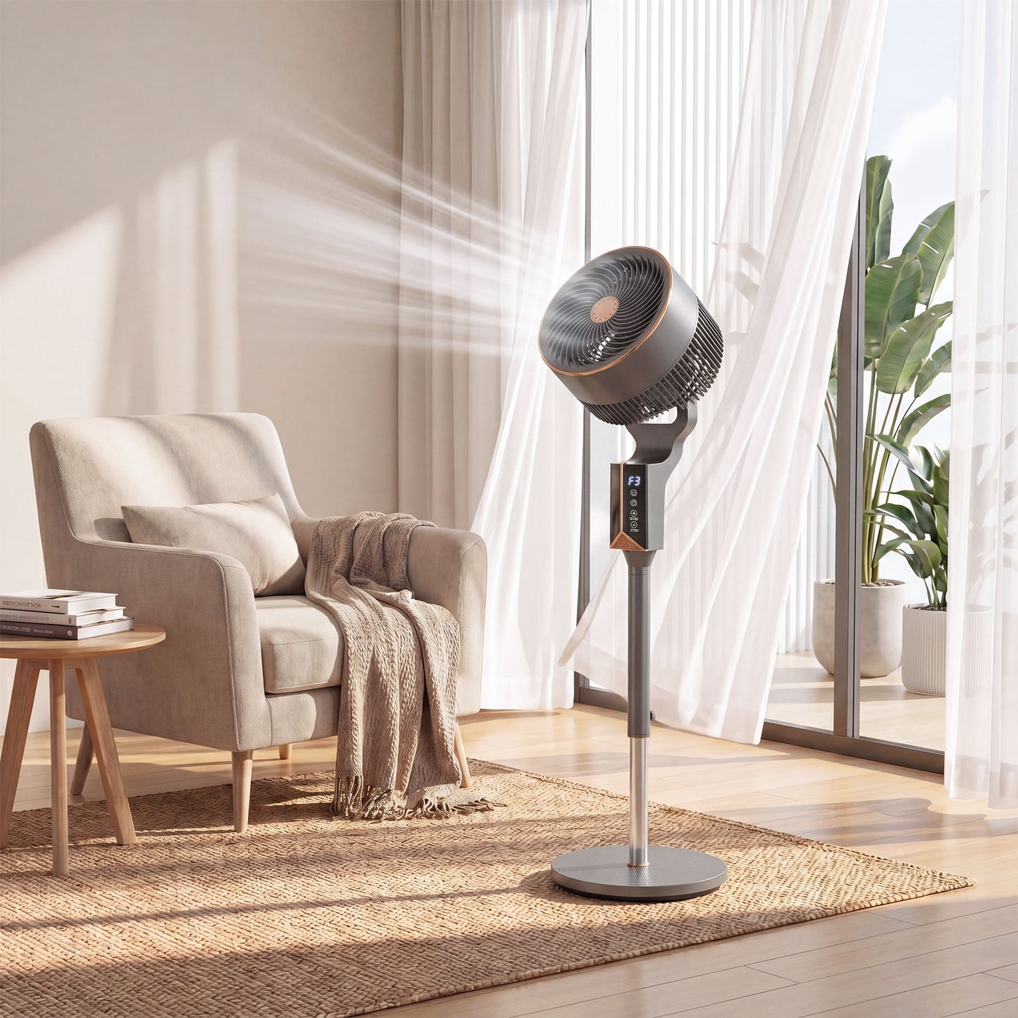 20 dB Silent Standing Fan for Bedroom, 46" Pedestal Fan with Remote, 85° Oscillating, 8 Speeds