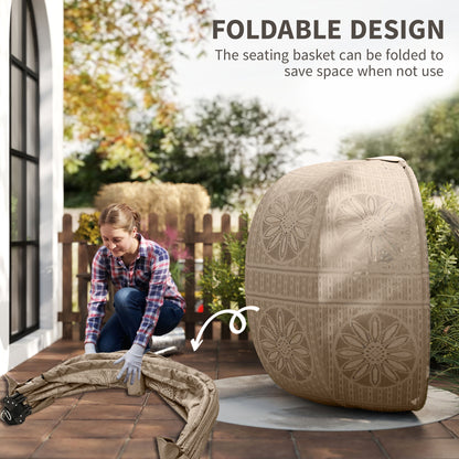 Round Egg Basket Chair, with Steel Stand, Sand