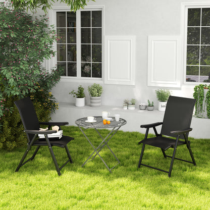 Set of Two Folding Outdoor Chairs - Black