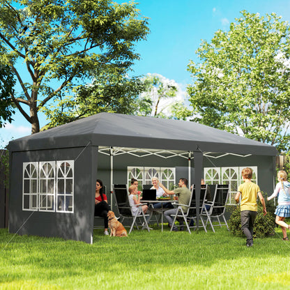 3 x 6m Pop-Up Gazebo, with Removable Walls - Grey