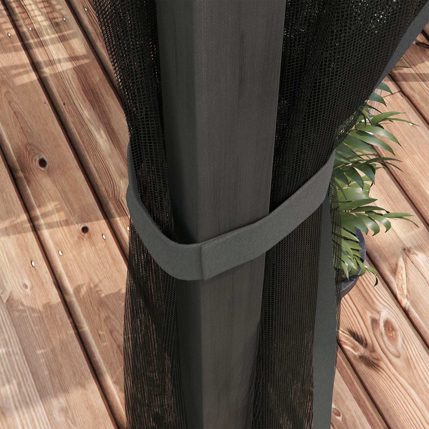 3 x 4m Aluminium Frame Pergola, with Retractable Roof - Dark Grey