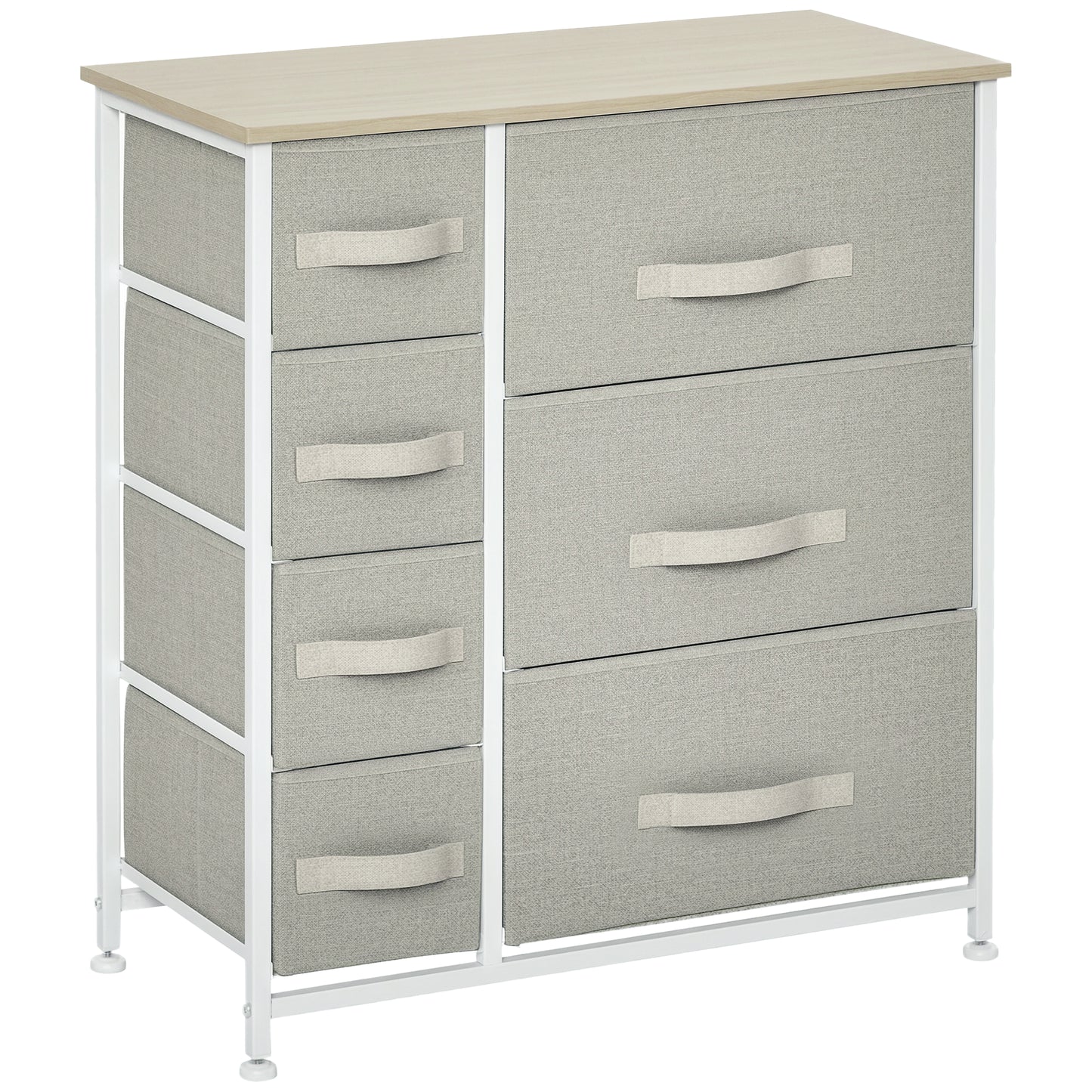 Chest of Drawers with 7 Drawers, Fabric Drawers with Large Storage Space, Drawers Dresser with Metal Frame