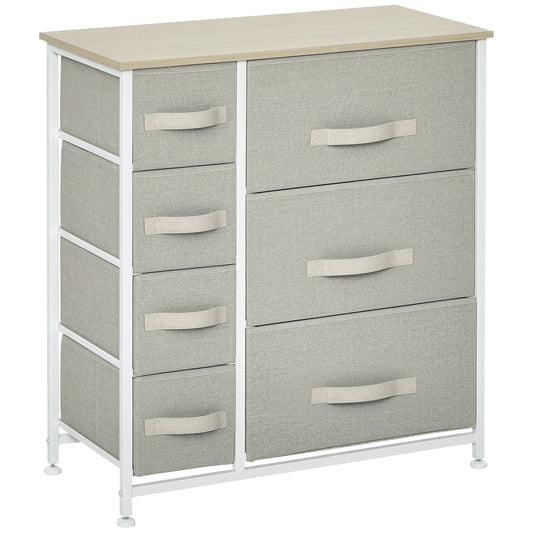 Chest of Drawers with 7 Drawers, Fabric Drawers with Large Storage Space, Drawers Dresser with Metal Frame
